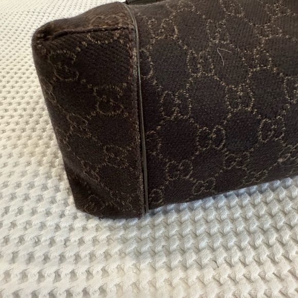 GUCCI vintage chocolate brown canvas logo bag - Picture 9 of 10